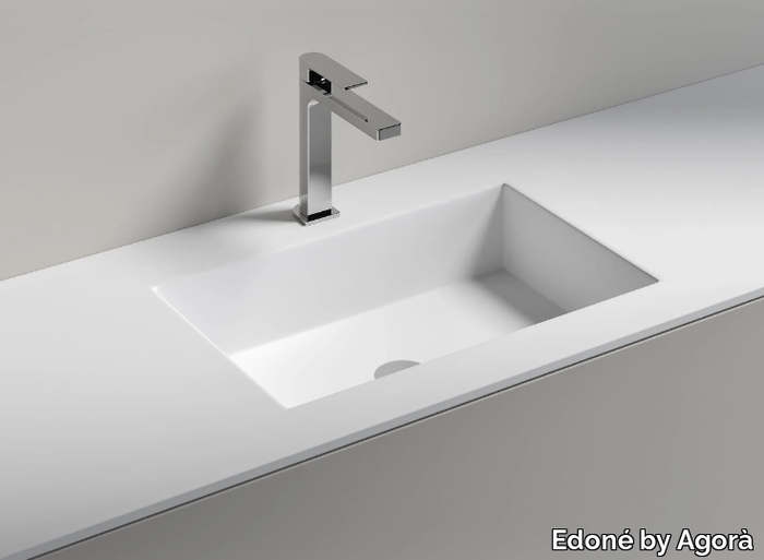 QUADRA - Inset rectangular washbasin _ Edoné by Agorà