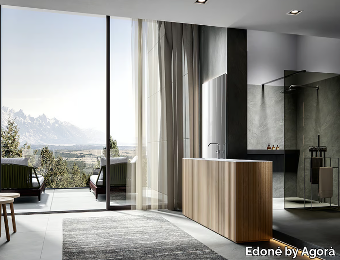 CHR4 001 - Floor-standing vanity unit with doors _ Edoné by Agorà