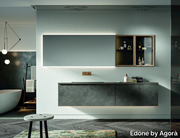 REA 006 - Wall-mounted vanity unit with drawers _ Edoné by Agorà