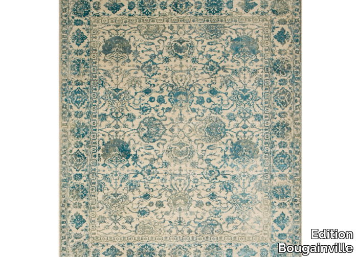 DILARA BLUE GREEN - Handmade rectangular rug in wool ans silk _ Edition Bougainville