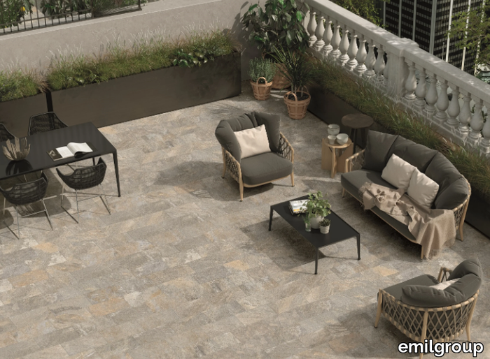 EXTERNA QUARZITE GOLD GREY - Porcelain stoneware outdoor floor tiles with stone effect _ emilgroup