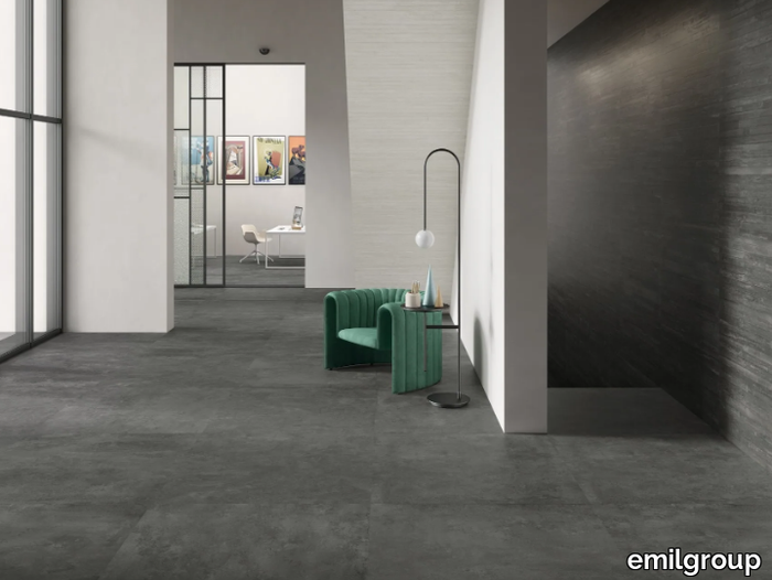 RE-PLAY CONCRETE ANTHRACITE - Porcelain stoneware wall/floor tiles with concrete effect _ emilgroup