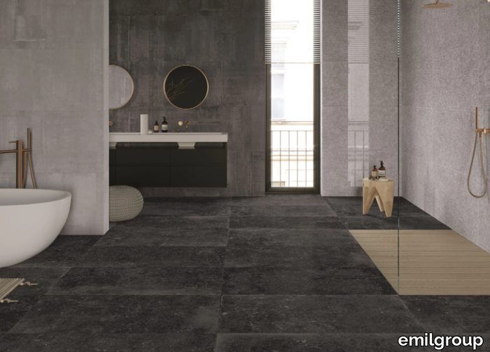 UNIQUE BLEU ANTHRACITE - Porcelain stoneware wall/floor tiles with stone effect _ emilgroup