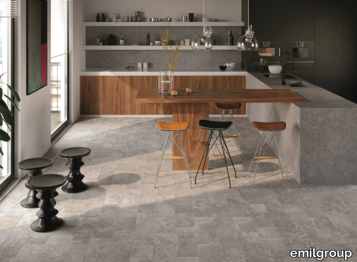 UNIQUE BLEU GRIS - Porcelain stoneware wall/floor tiles with stone effect _ emilgroup