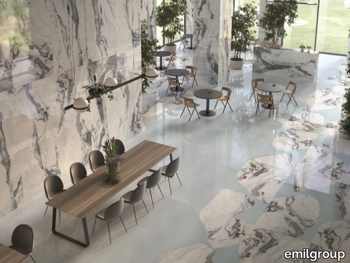 UNIQUE MARBLE BIANCOSIENA - Porcelain stoneware wall/floor tiles with marble effect _ emilgroup