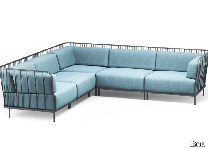 CANNOLÈ - Sectional 5 seater fabric garden sofa _ Emu