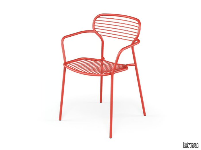 APERO - Steel garden chair with armrests _ Emu