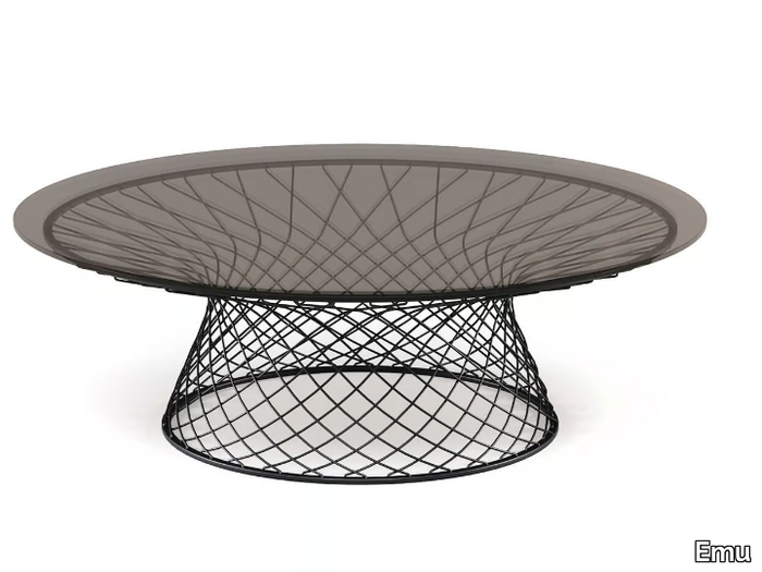 HEAVEN - Round crystal and steel garden side table _ Emu