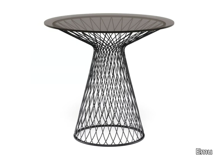 HEAVEN - Round crystal and steel garden table _ Emu