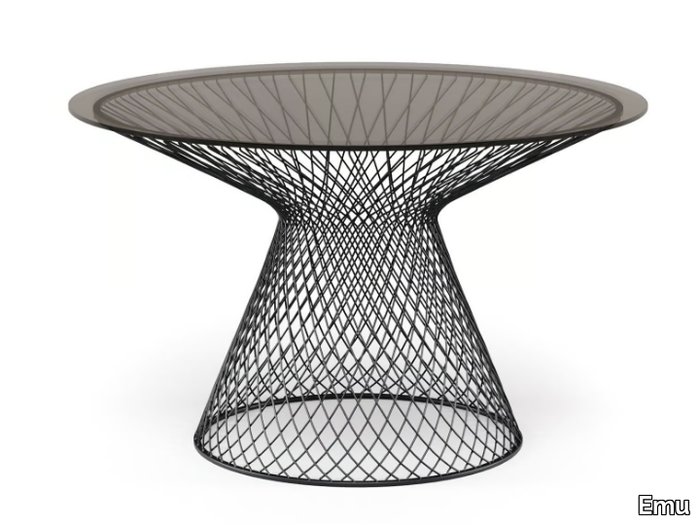 HEAVEN - Round crystal and steel garden table _ Emu