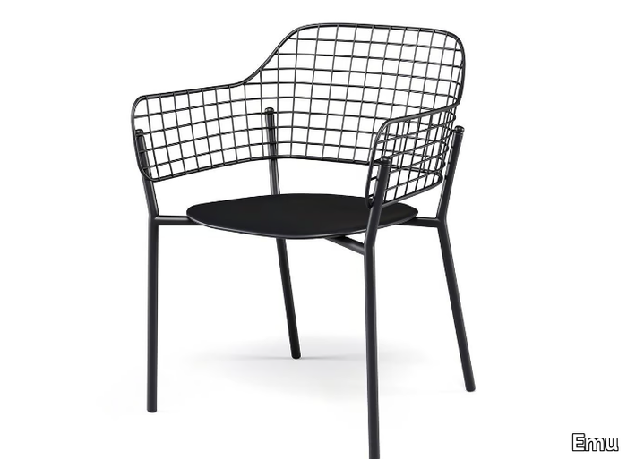 LYZE - Stainless steel garden chair with armrests _ Emu