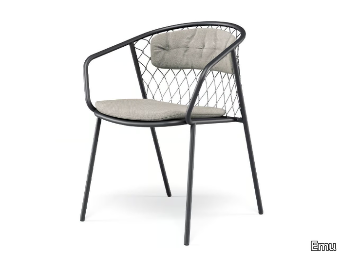 NEF - Aluminium garden chair with armrests _ Emu