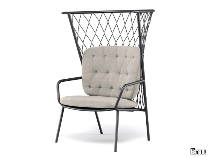 NEF - High-back aluminium garden armchair _ Emu