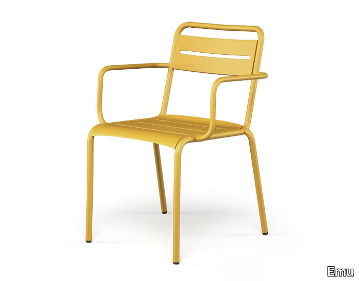 STAR - Aluminium garden chair with armrests _ Emu