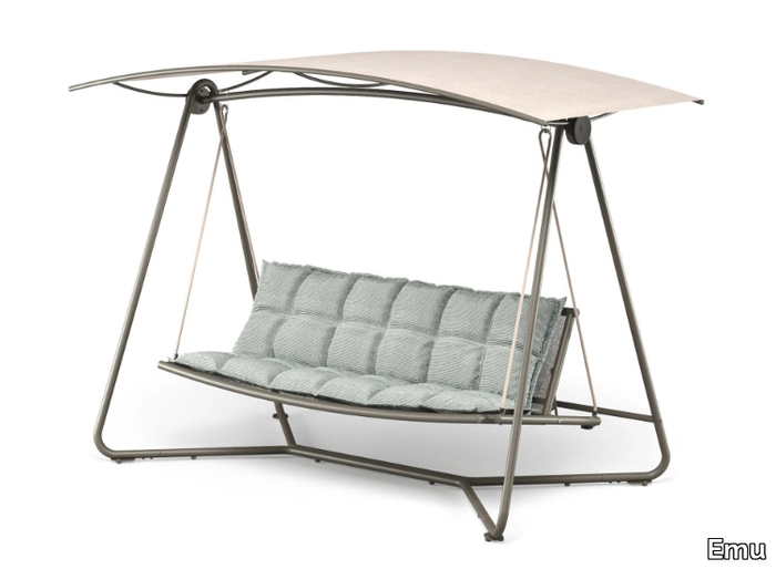 REEL - Steel garden swing seat with parasol _ Emu