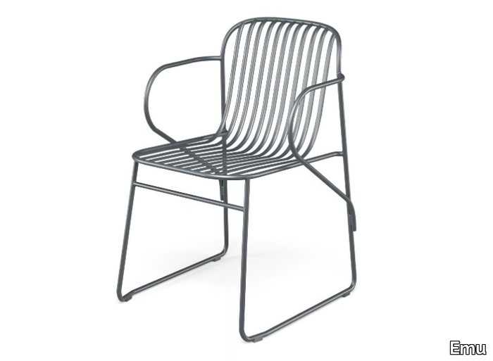 RIVIERA - Steel garden chair with armrests _ Emu