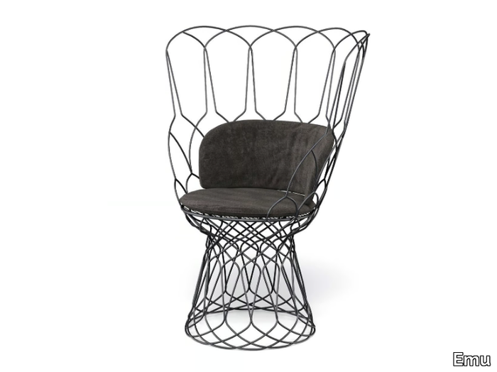 RE-TROUVÉ - Garden steel easy chair _ Emu