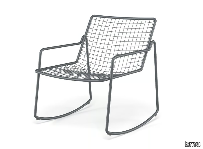 RIO R50 - Rocking steel easy chair with armrests _ Emu