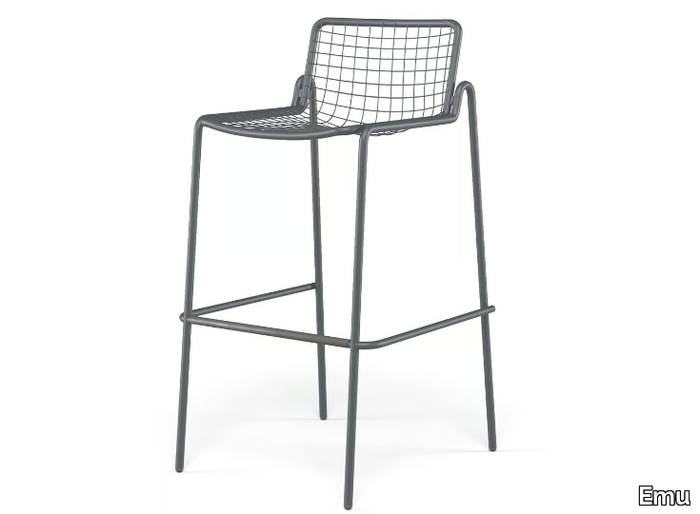 RIO R50 - High steel stool with footrest _ Emu