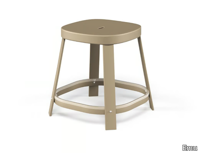 THOR - Low steel stool with footrest _ Emu