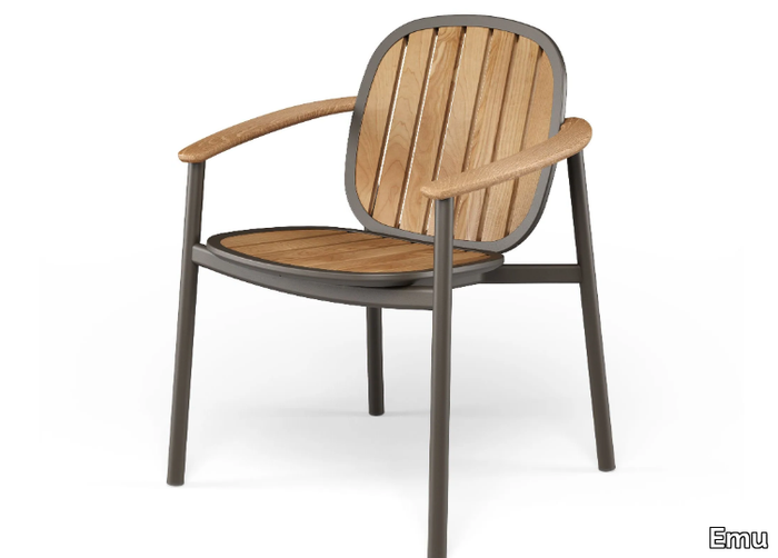 TWINS - Teak garden chair with armrests _ Emu