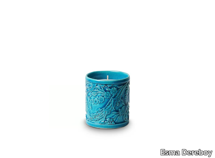 LEVNALEVN BAHAR TURKUAZ SMALL - Ceramic candle holder / candle _ Esma Dereboy