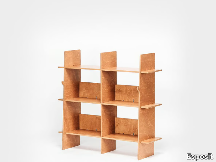 KARYA - Wall-mounted modular birch bookcase _ Esposit