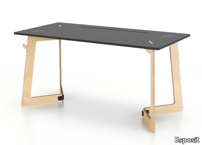 KARYA DESK LARGE - Rectangular workstation desk with cable management _ Esposit