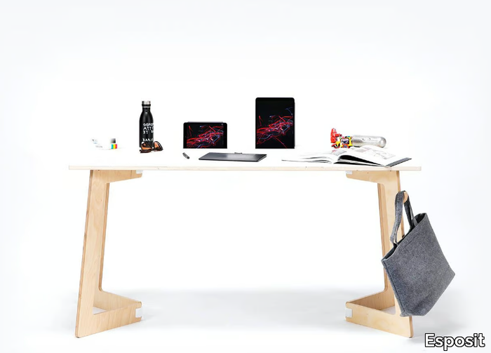 KARYA DESK LARGE - Rectangular workstation desk with cable management _ Esposit