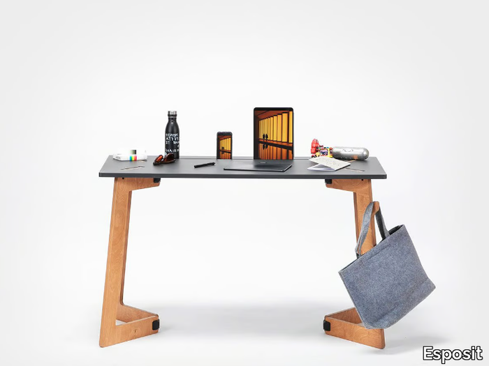 KARYA DESK SMALL - Rectangular workstation desk with cable management _ Esposit