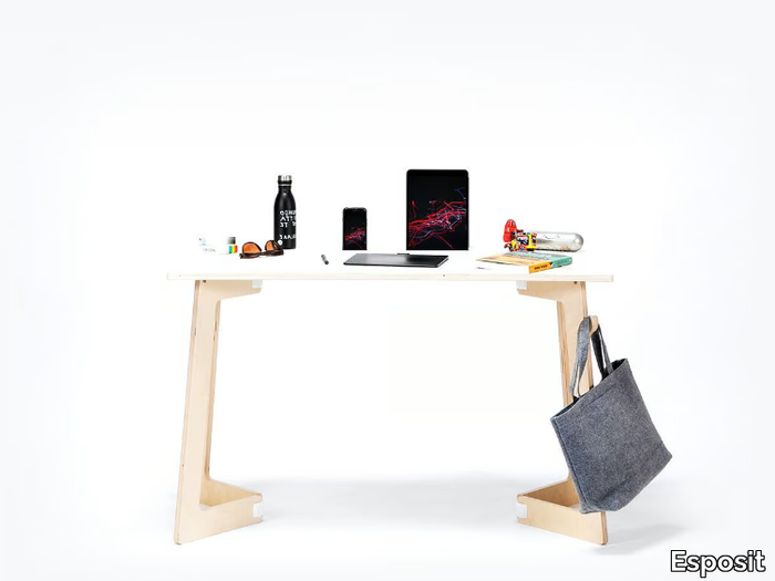 KARYA DESK SMALL - Rectangular workstation desk with cable management _ Esposit