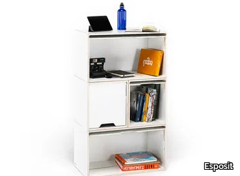 ADAKTO - Freestanding modular poplar bookcase _ Esposit