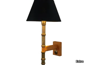 CLUSTER - LED brass and fabric wall lamp with fixed arm _ Estro