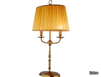 ADARA - LED brass and fabric table lamp with fixed arm _ Estro