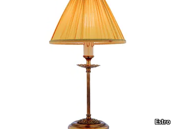 ADARA - LED brass and fabric table lamp with fixed arm _ Estro