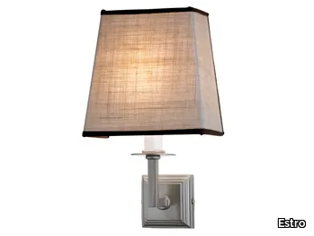 ALISEA - LED brass and fabric wall lamp with fixed arm _ Estro