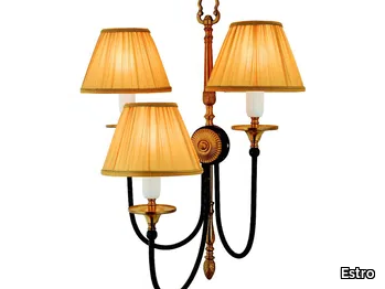 ALKAID - LED brass and fabric wall lamp with fixed arm _ Estro