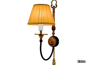 ALKAID - LED brass and fabric wall lamp with fixed arm _ Estro