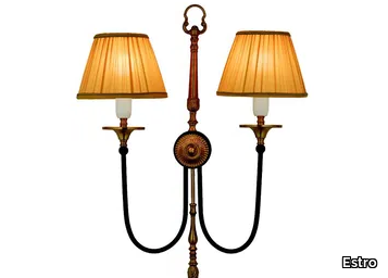 ALKAID - LED brass and fabric wall lamp with fixed arm _ Estro