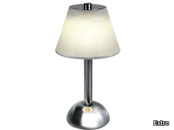 MOON - Rechargeable cordless LED parchment paper and brass table lamp _ Estro