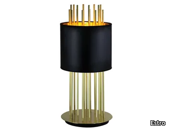 SOHO - LED brass and fabric table lamp _ Estro