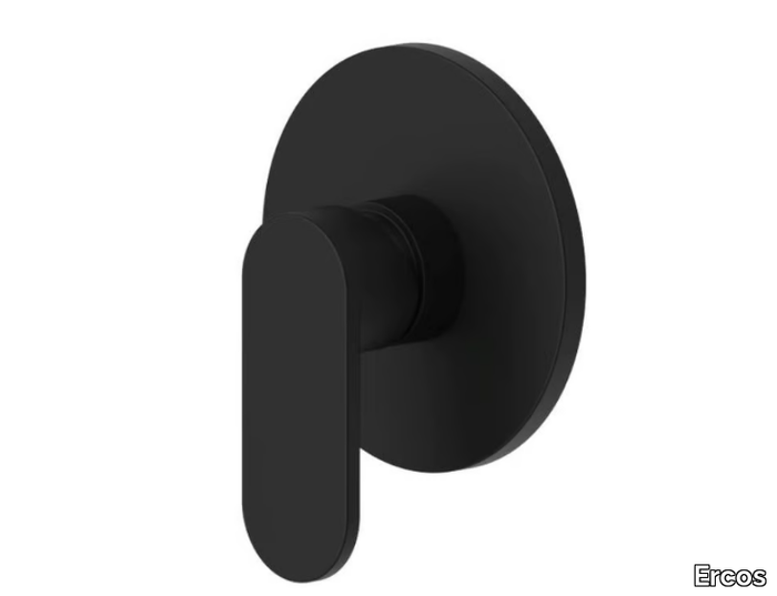 VERSILIA BLACK - Single handle shower mixer with plate _ Ercos