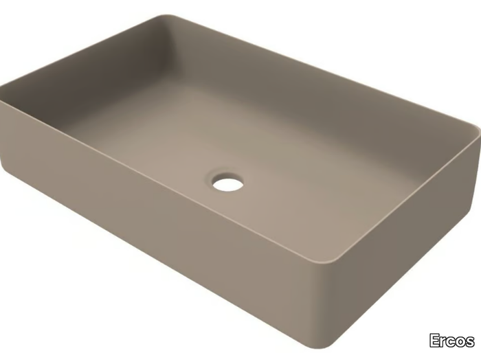 MUSA - Countertop rectangular ceramic washbasin _ Ercos