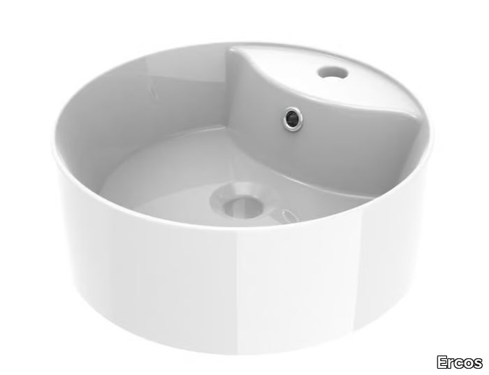 OLIMPIA - Countertop round ceramic washbasin _ Ercos