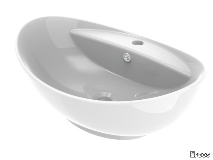 OLIMPIA - Countertop oval ceramic washbasin _ Ercos