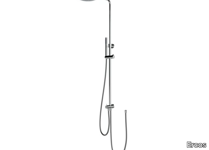 ROUND-T - Wall-mounted shower panel with hand shower _ Ercos