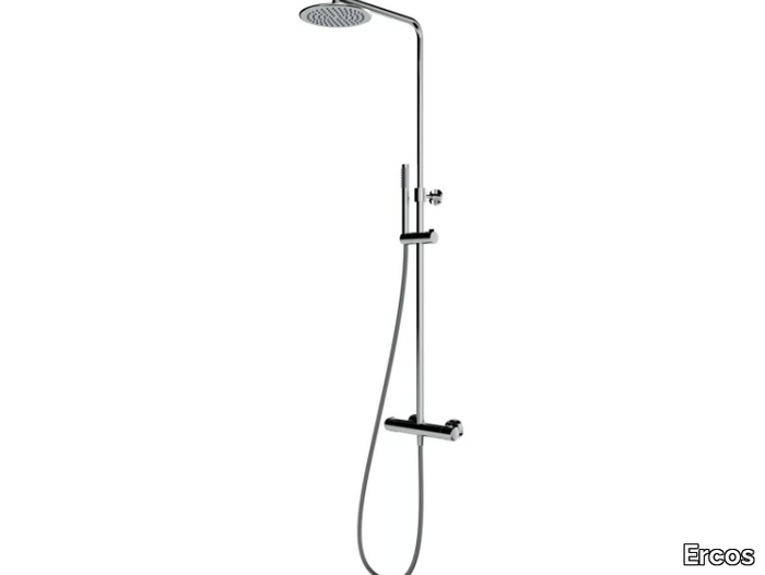 ROUND-T - Thermostatic shower panel with hand shower _ Ercos