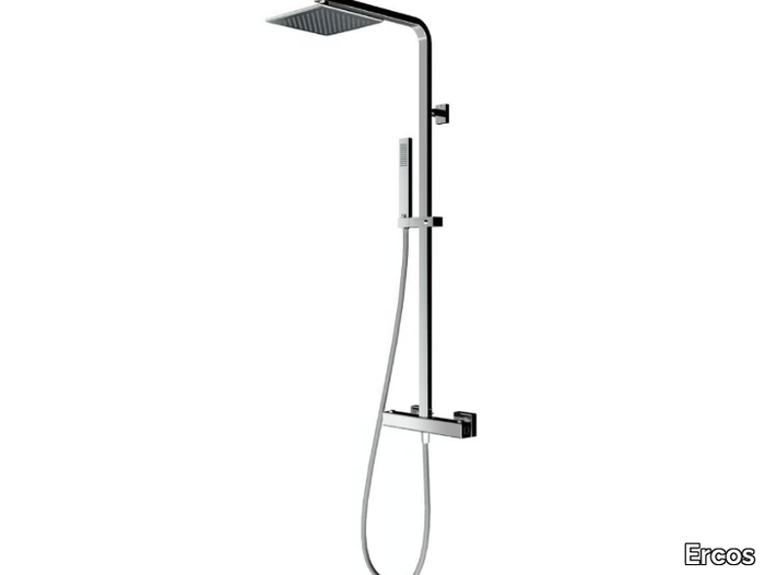 SQUARE - Wall-mounted thermostatic shower panel with diverter _ Ercos