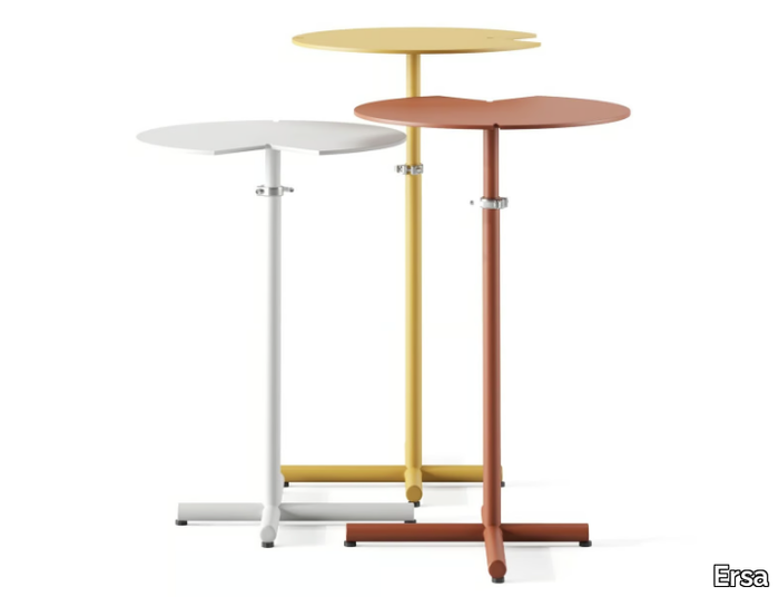 CORNER - Round height-adjustable metal contract table _ Ersa