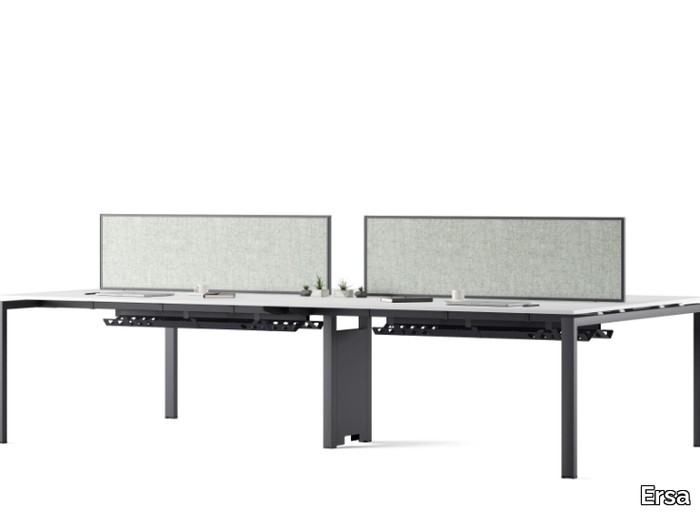 DOMINO - Multiple laminate office desk with desk screens _ Ersa